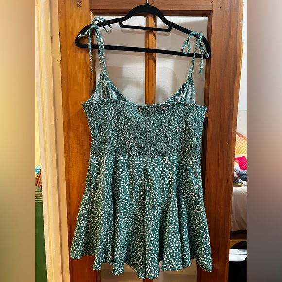 Sexy Floral Romper Tie Straps, Green, XL - Picture 3 of 3